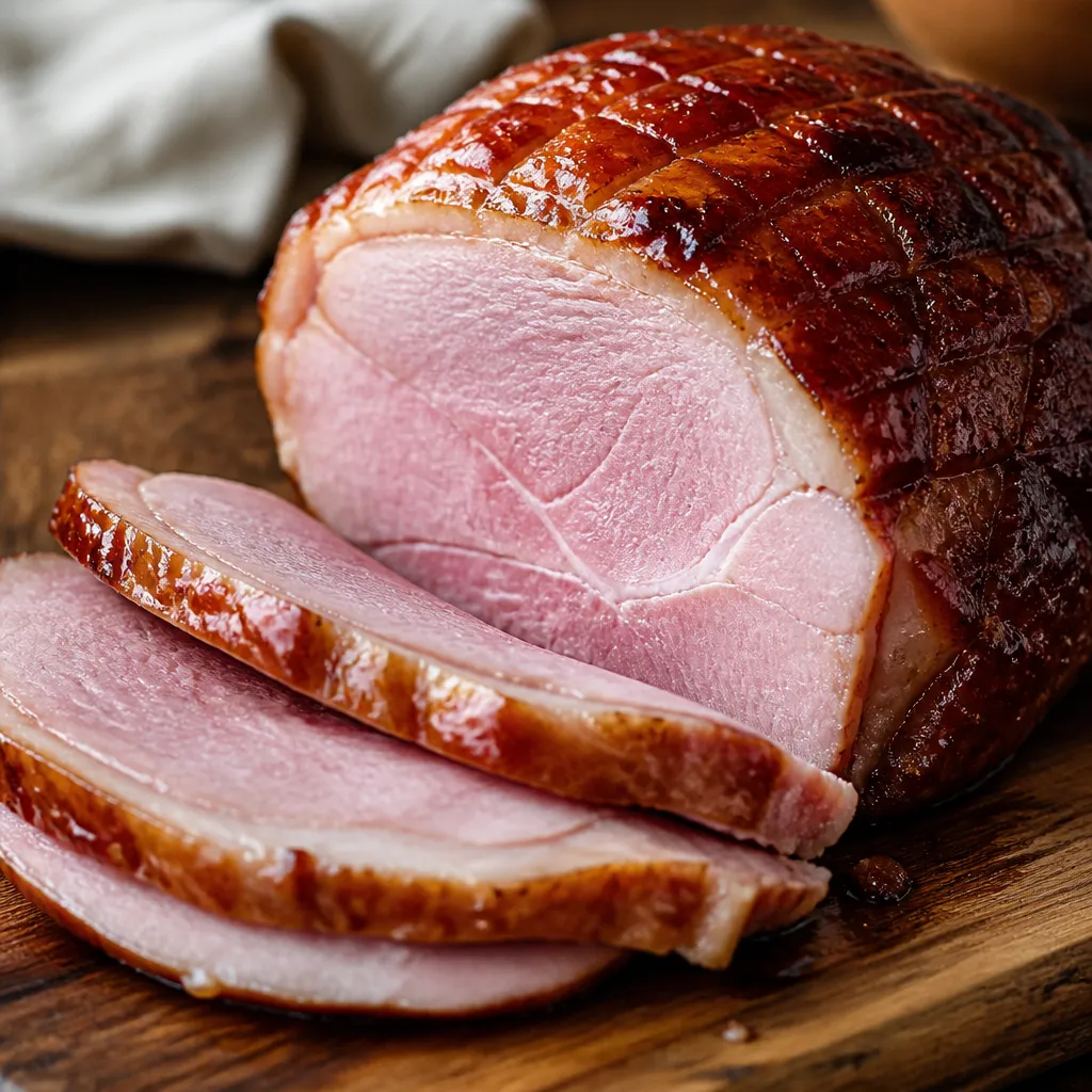Glazed gammon joint partly carved