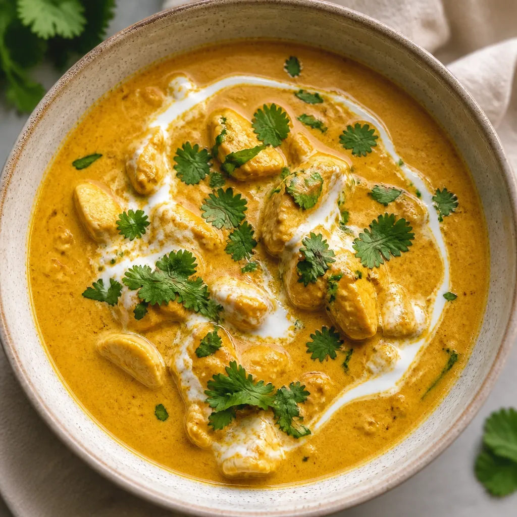 Creamy curry with a yogurt swirl