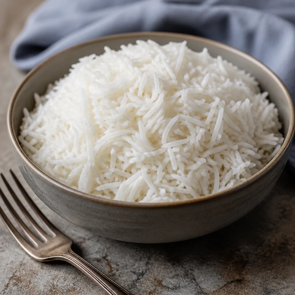 Comparison of fluffy rice and mushy overcooked rice